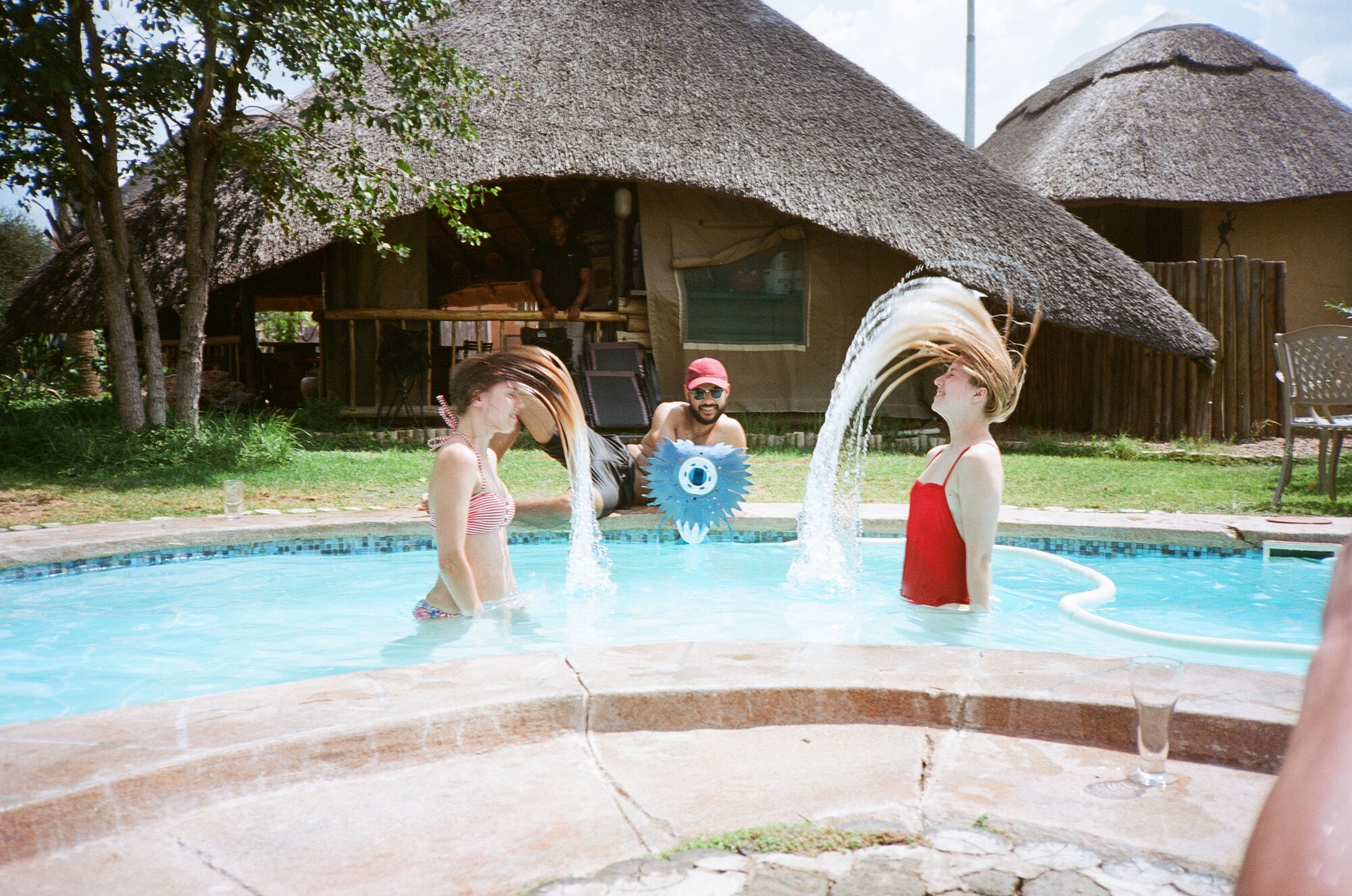 Having fun in the pool